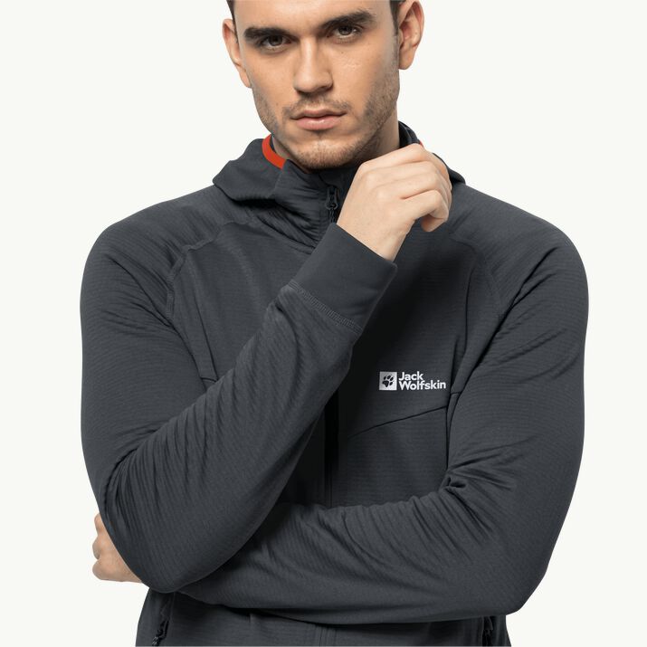 JACK WOLFSKIN VESTE À CAPUCHE HYDRO GRID FZ MEN TOP