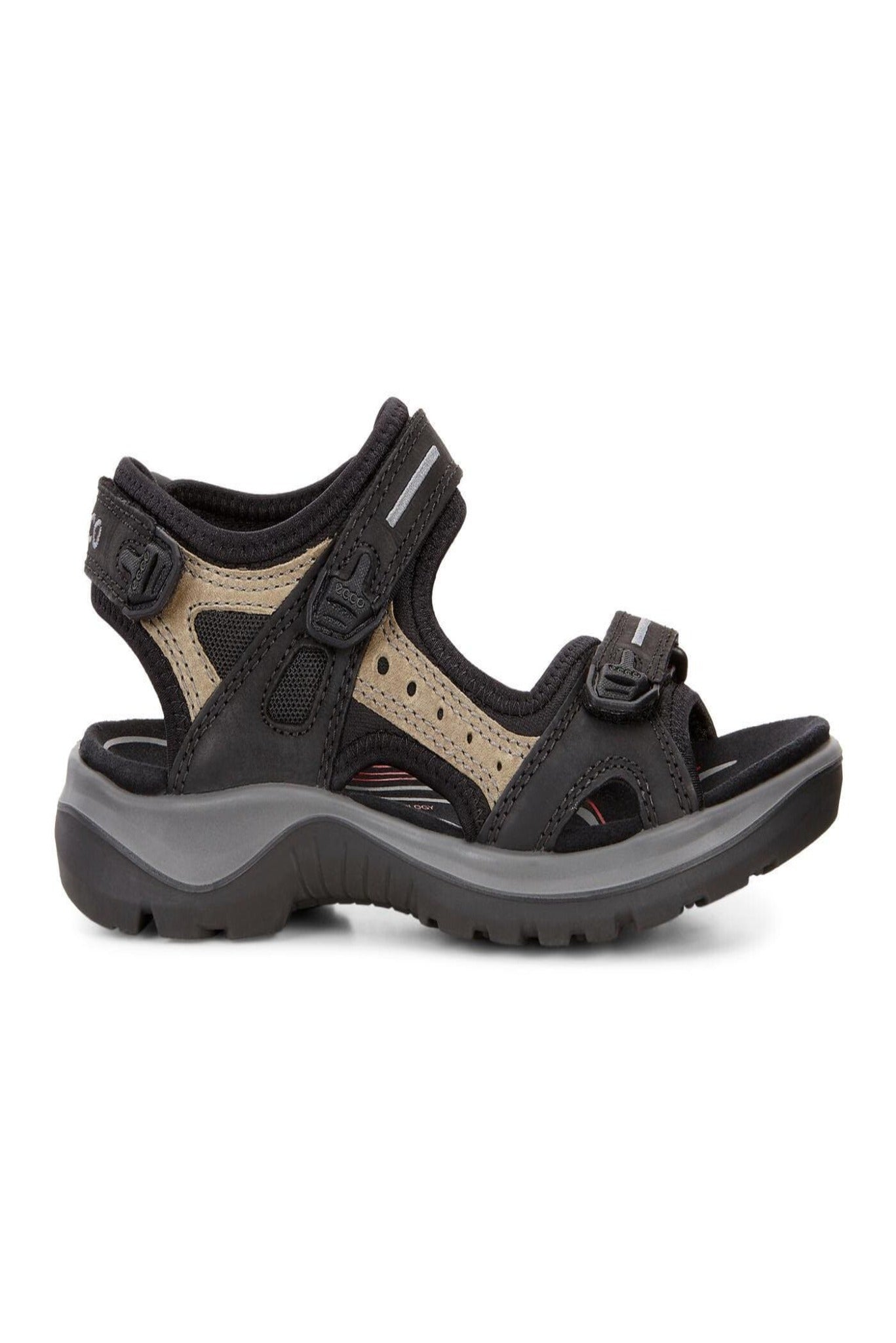 Ecco Womens Offroad Yucatan Sandals - Black/ Mole/ Black