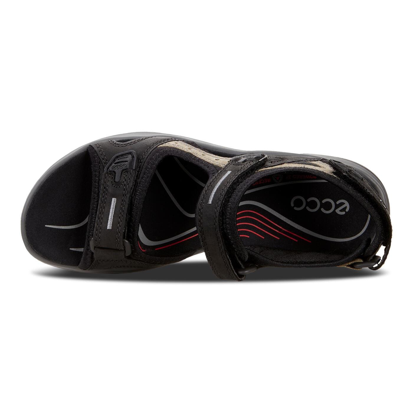 Ecco Womens Offroad Yucatan Sandals - Black/ Mole/ Black