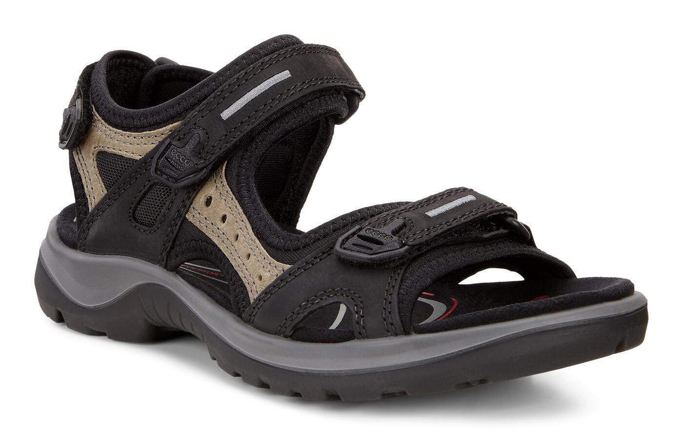 Ecco Womens Offroad Yucatan Sandals - Black/ Mole/ Black