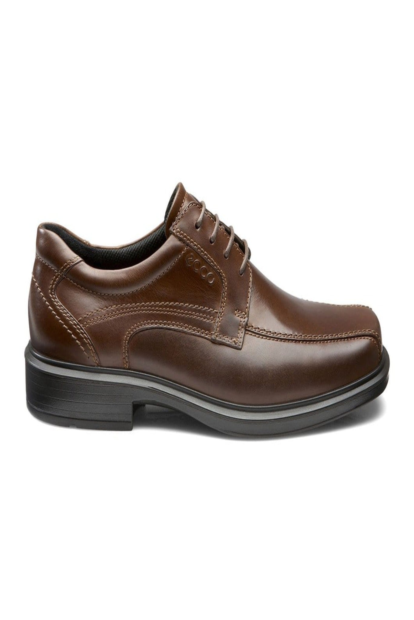 Ecco Mens Helsinki Bike Toe Lace Dress Shoes -  Cocoa Brown