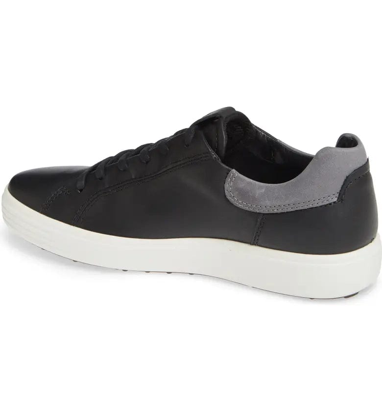 Ecco Mens Soft 7 Contrast Heel Sneakers - Black/Titanium