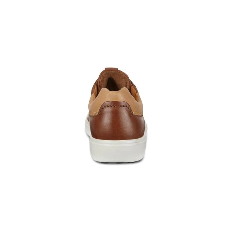 Ecco Mens Soft 7 Contrast Heel Sneakers - Mahogany/Lion