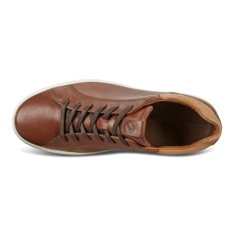 Ecco Mens Soft 7 Contrast Heel Sneakers - Mahogany/Lion