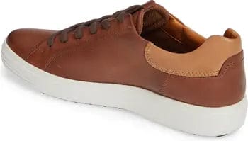 Ecco Mens Soft 7 Contrast Heel Sneakers - Mahogany/Lion