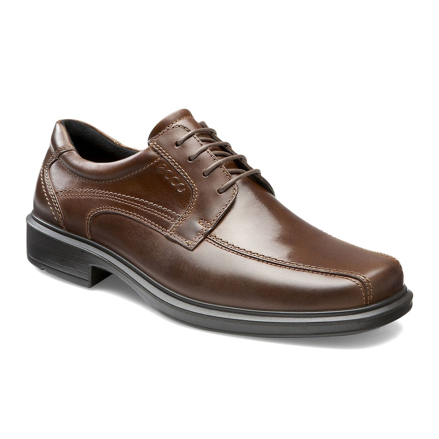 Ecco Mens Helsinki Bike Toe Lace Dress Shoes -  Cocoa Brown