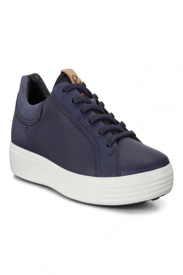 Ecco Mens Soft 7 Contrast Heel Sneakers - Marine/Navy